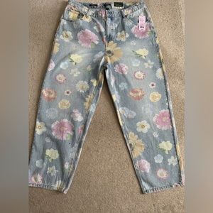 Target Wild Fable Medium Wash Floral Jeans size 17
